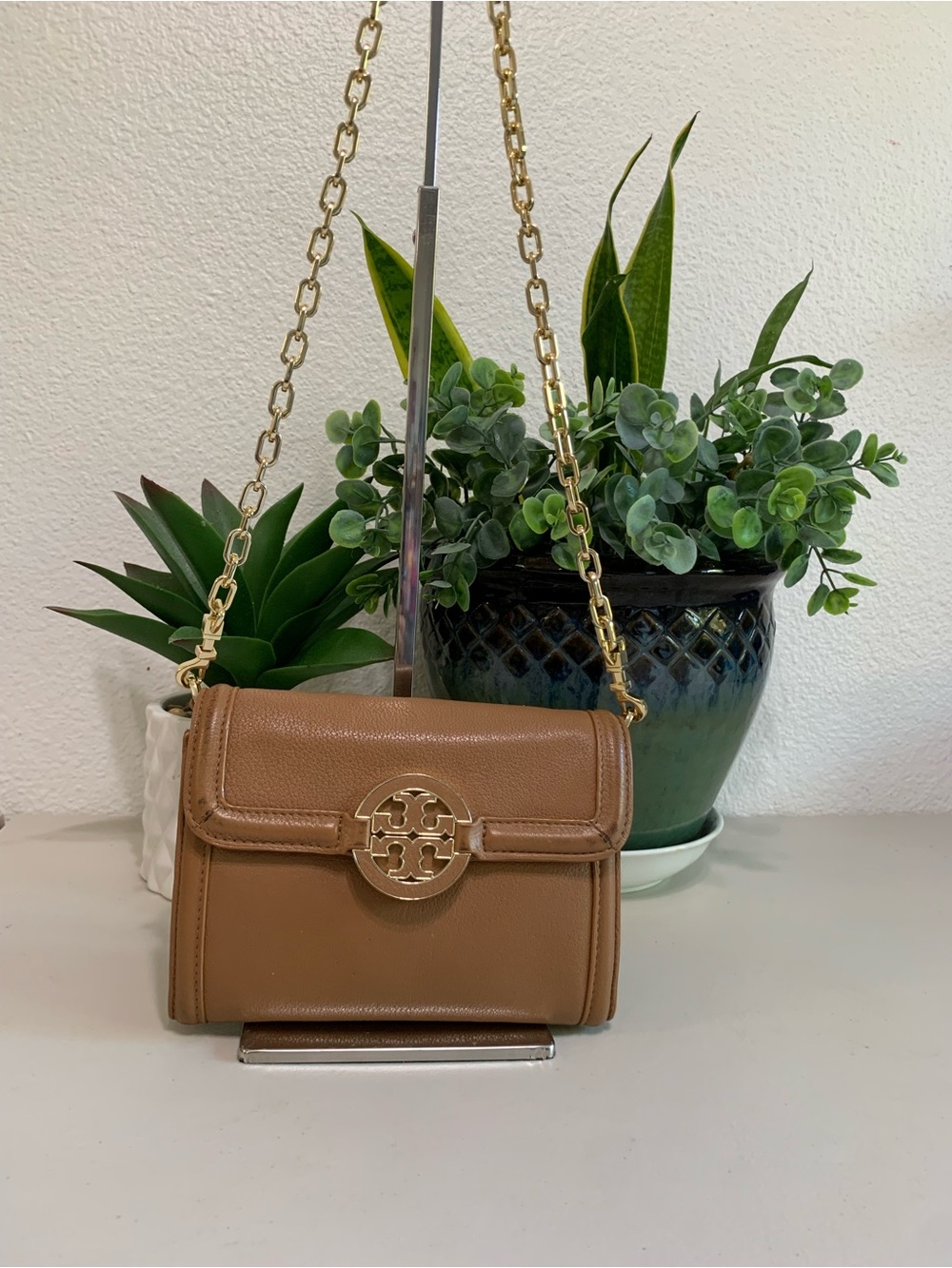 👜💕 Tory Burch Fleming Small Convertible Shoulder Bag in Brown